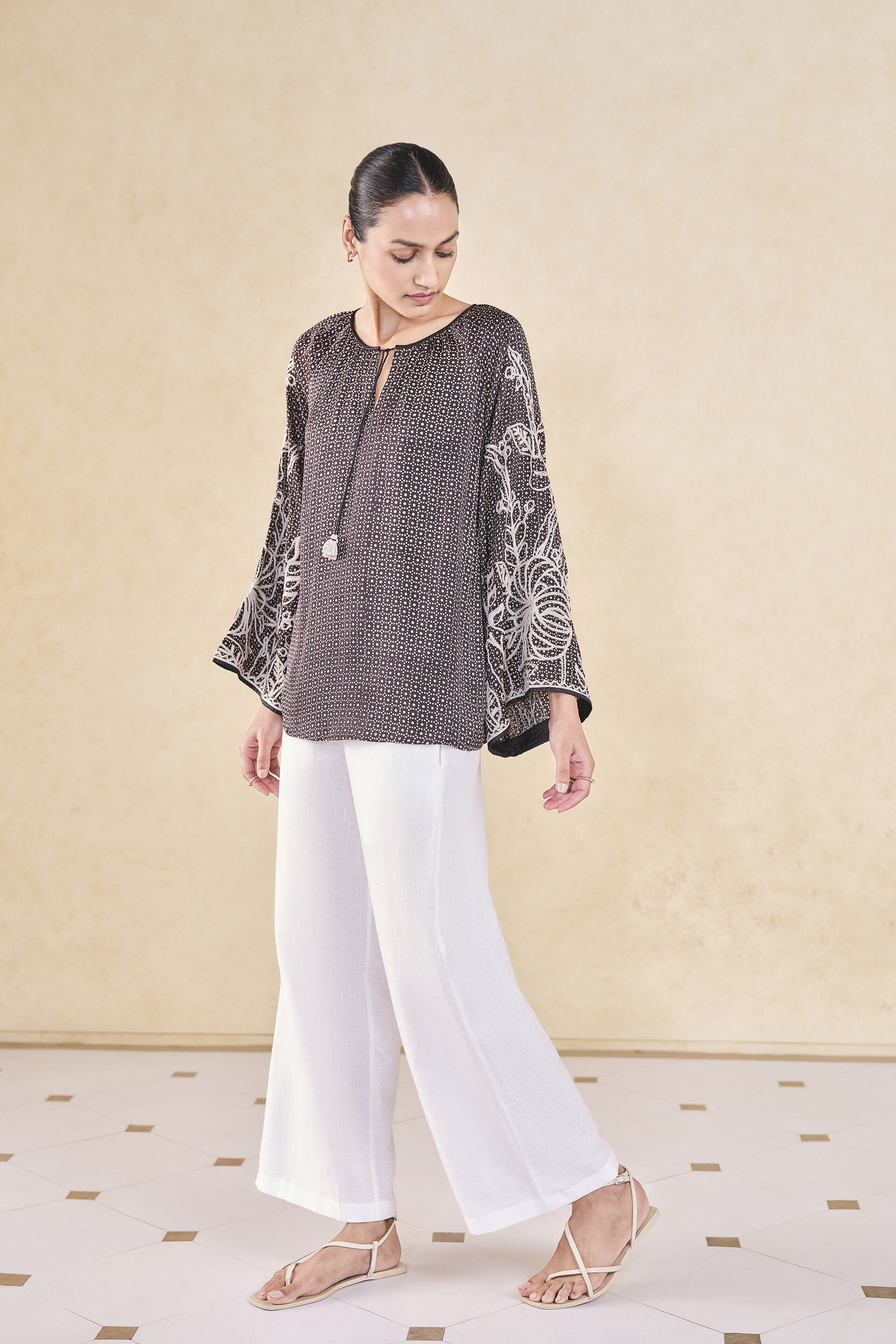 Terrain Handcrafted Ajrakh Top - Black, Black, image 3